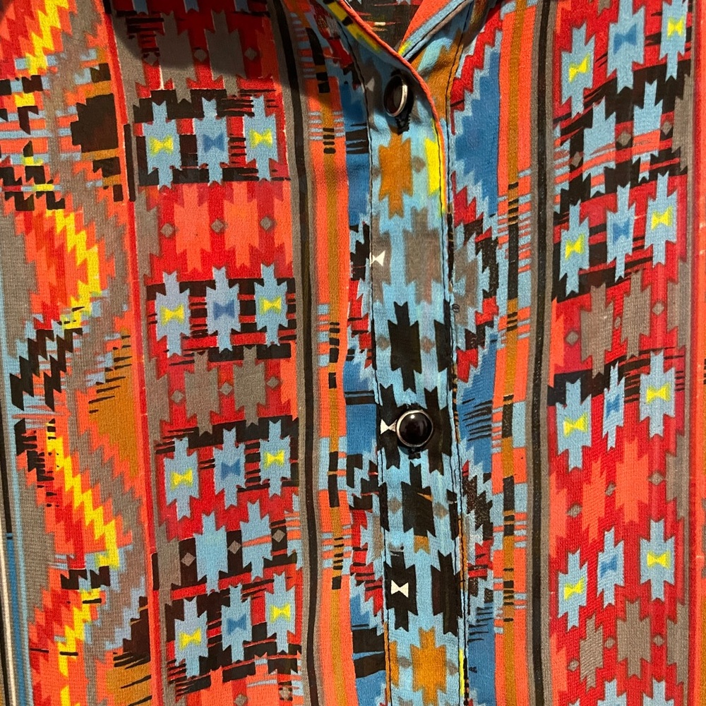 Sheer Aztec Print Top - Picture 3 of 10